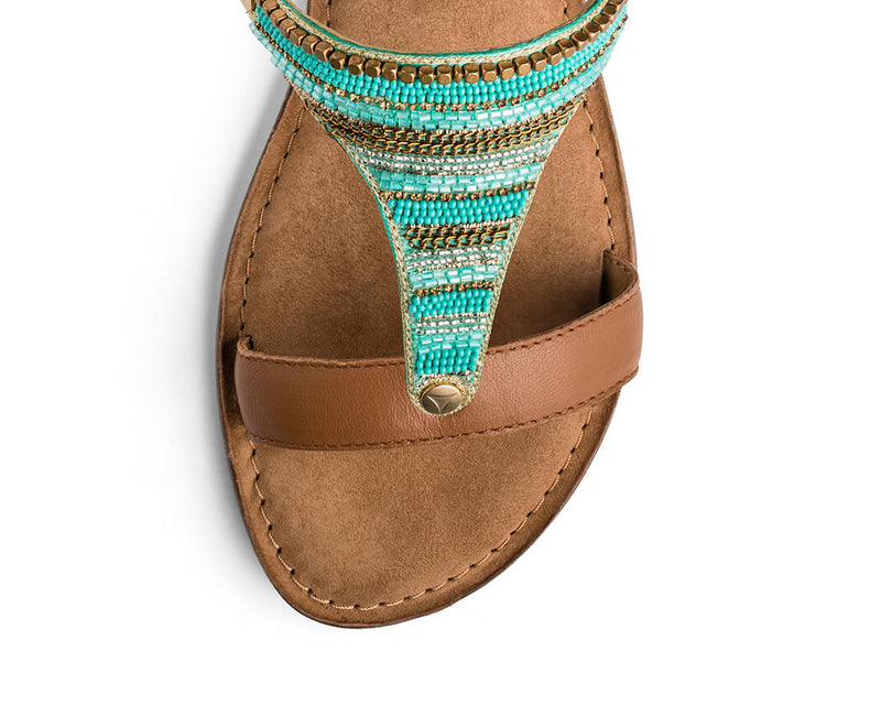 Ethno Beads - Comfort Riemen Cognac
