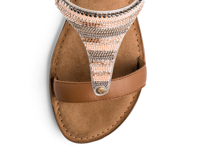 Ethno Beads - Comfort Riemen Cognac